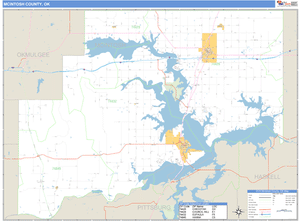 McIntosh County, Oklahoma Zip Code Wall Map
