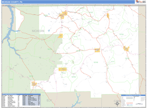 McKean County, Pennsylvania Zip Code Wall Map