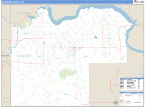 McKenzie County, North Dakota Zip Code Wall Map