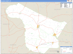McLean County, Kentucky Zip Code Wall Map