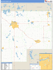 McLeod County, Minnesota Zip Code Wall Map