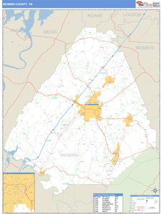 McMinn County, Tennessee Zip Code Wall Map