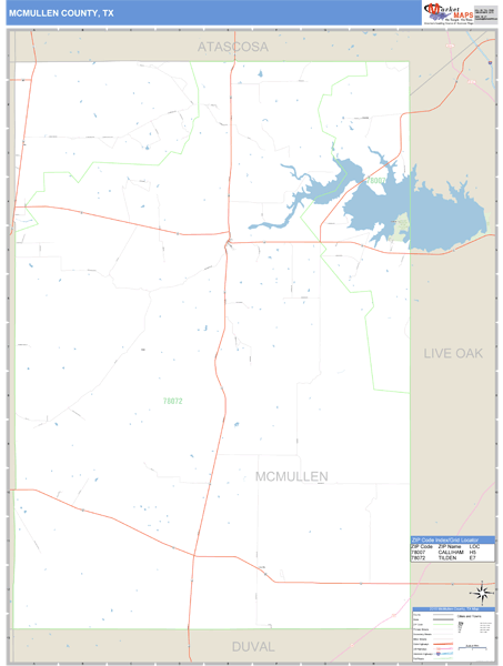 McMullen County, Texas Zip Code Wall Map Market Maps (IDI)
