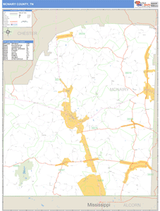 McNairy County, Tennessee Zip Code Wall Map