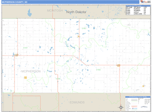 McPherson County, South Dakota Zip Code Wall Map