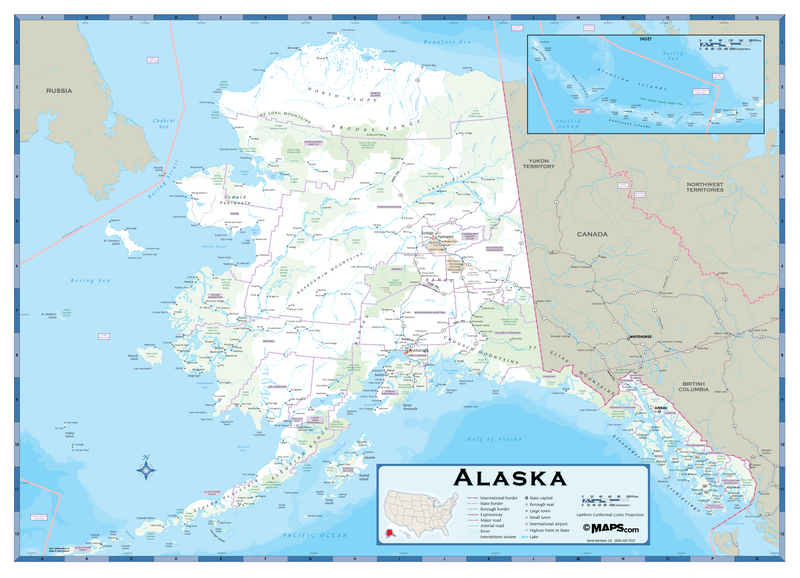 Alaska Highway Wall Map Maps.com