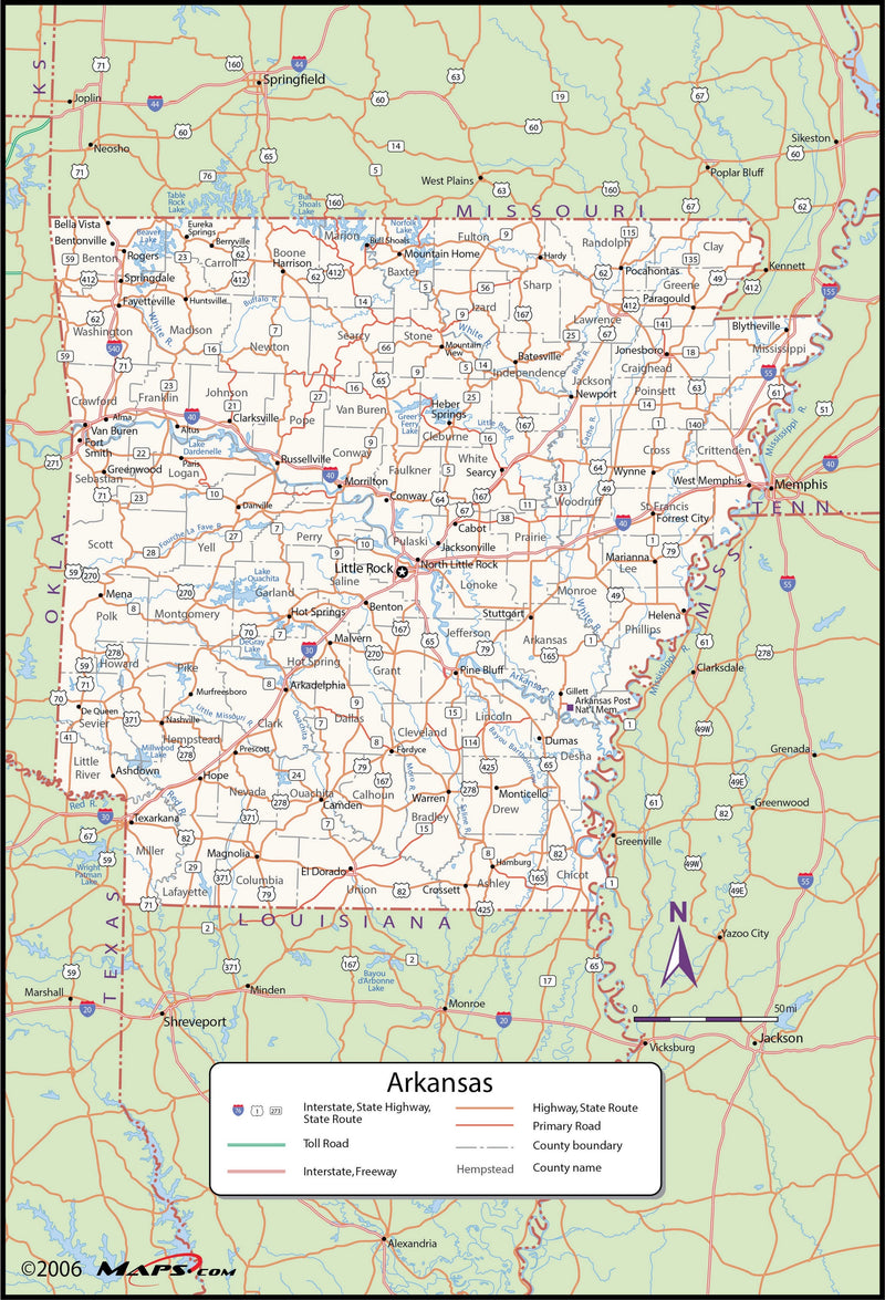 Arkansas County Wall Map Maps.com