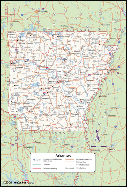 Arkansas County Wall Map Maps.com