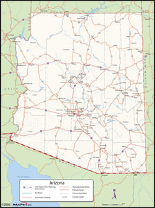 Arizona County Wall Map
