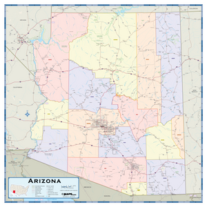 Arizona Counties Wall Map
