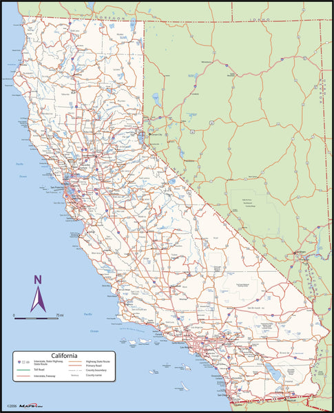 California County Wall Map Maps.com
