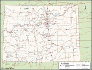 Colorado County Wall Map