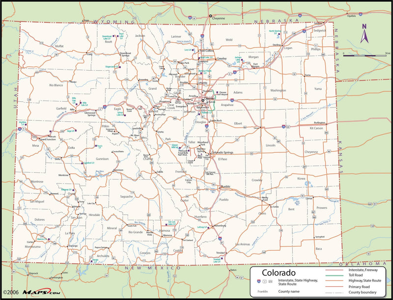 Colorado County Wall Map Maps.com