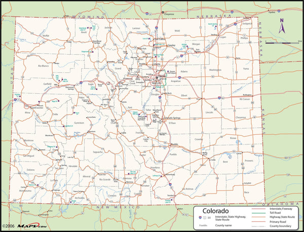 Colorado County Wall Map Maps.com