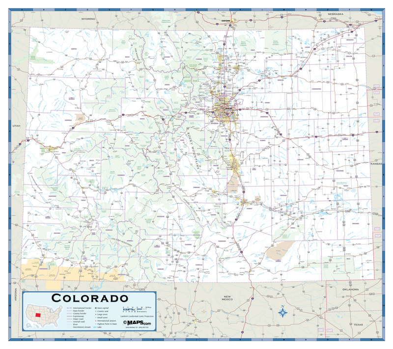 Colorado Highway Wall Map Maps.com