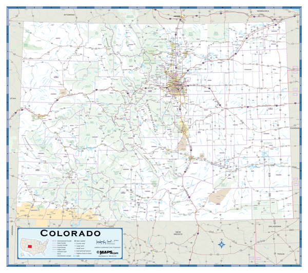 Colorado Highway Wall Map Maps.com