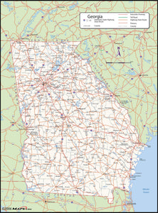 Georgia County Wall Map