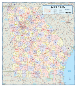 Georgia Counties Wall Map