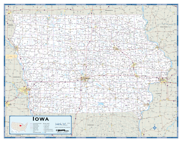 Iowa Highway Wall Map Maps.com