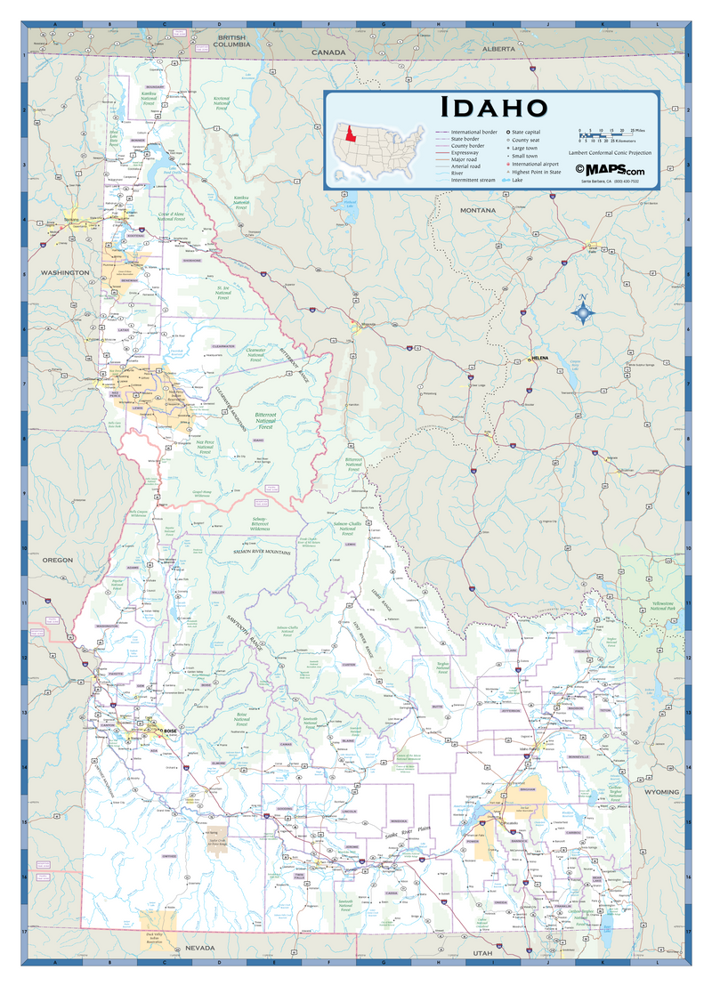 Idaho Highway Wall Map Maps.com