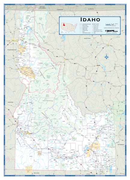 Idaho Highway Wall Map Maps.com