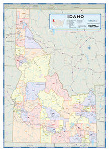 Idaho Counties Wall Map