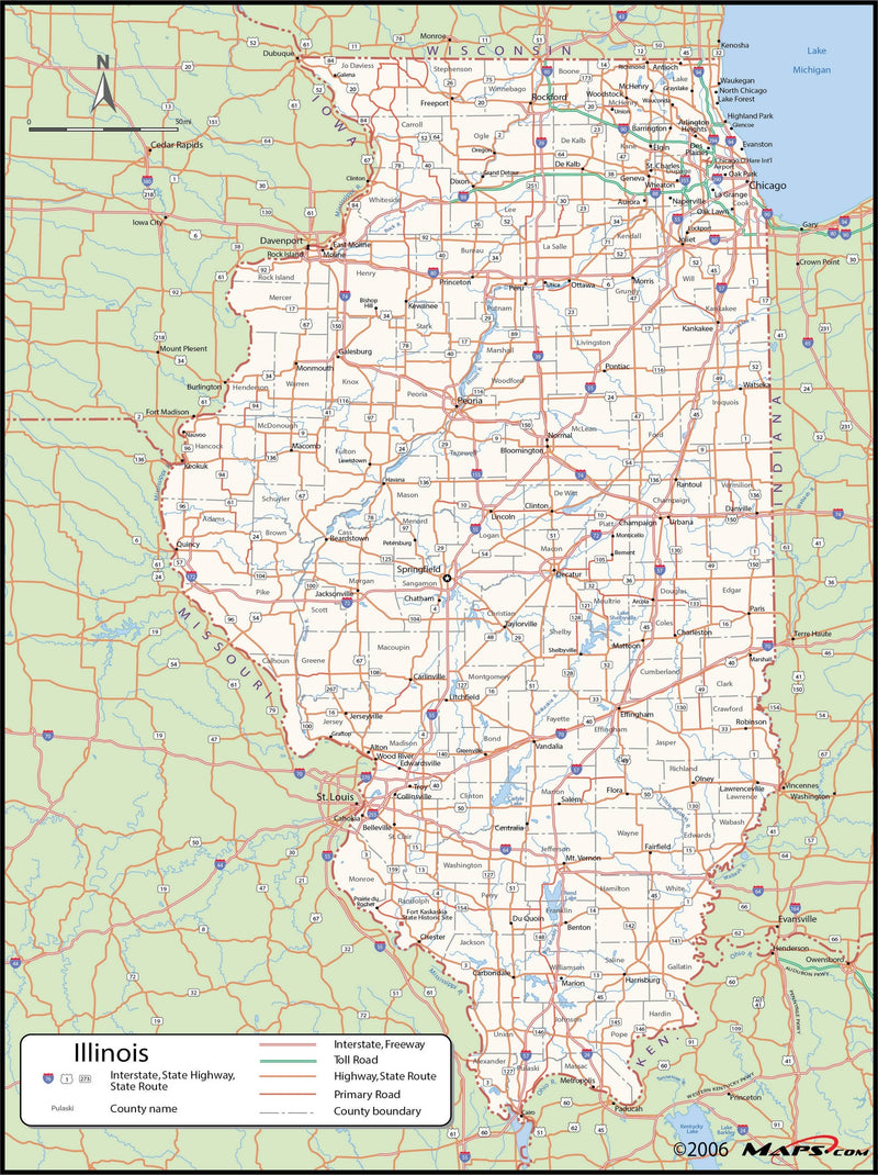 Illinois County Map Maps.com