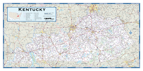 Kentucky Highway Wall Map Maps.com