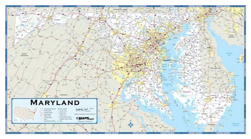 Maryland Highway Wall Map Maps.com