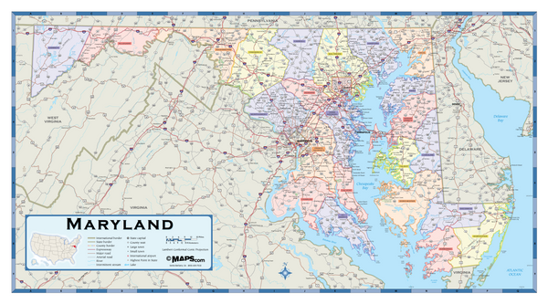 Maryland Counties Wall Map Maps.com