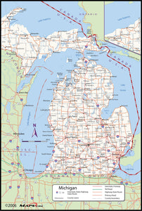 Michigan County Wall Map