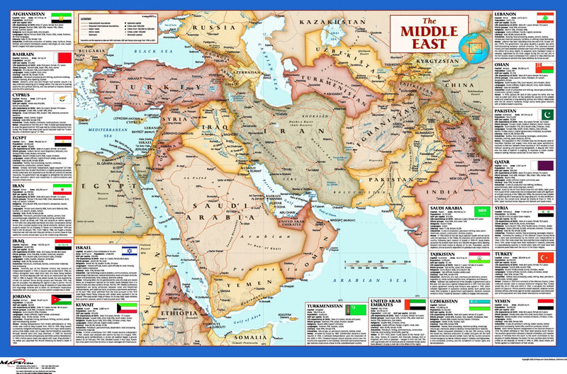Middle East Wall Map Maps.com