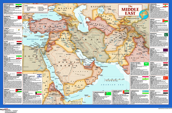 Middle East Wall Map Maps.com