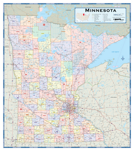 Minnesota Counties Wall Map