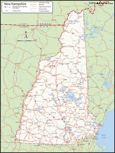New Hampshire County Wall Map