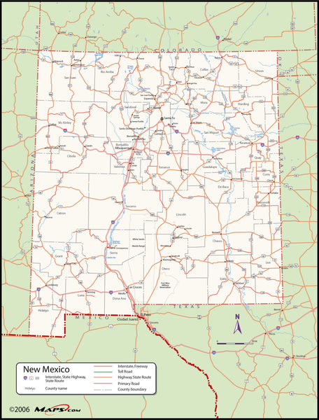 New Mexico County Wall Map Maps.com