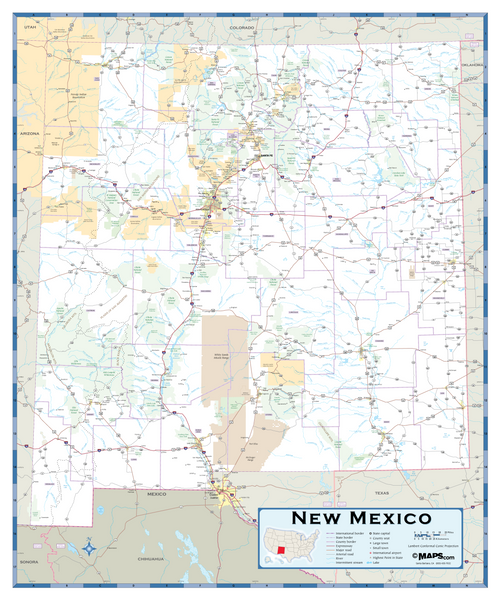 New Mexico Highway Wall Map Maps.com