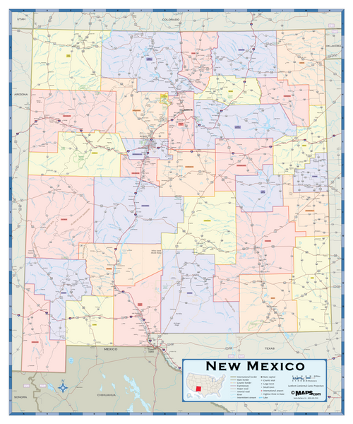 New Mexico Counties Wall Map Maps.com