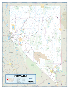 Nevada Highway Wall Map