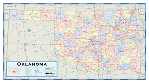 Oklahoma Counties Wall Map