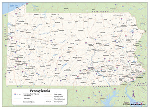 Pennsylvania County Wall Map