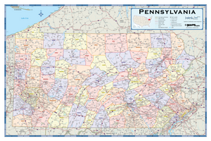 Pennsylvania Counties Wall Map