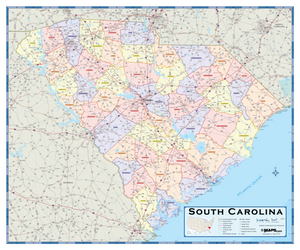 South Carolina Counties Wall Map