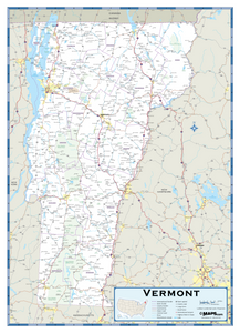 Vermont Highway Wall Map
