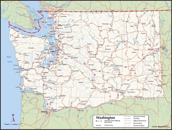 Washington County Wall Map Maps.com