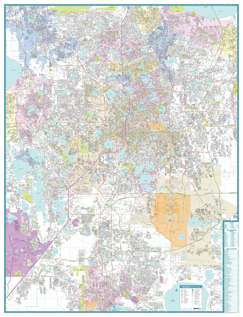Greater Orlando Area City Map Maps.com