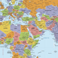 World Political Wall Map With Relief Maps.com