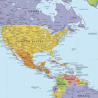 World Political Wall Map With Relief Maps.com