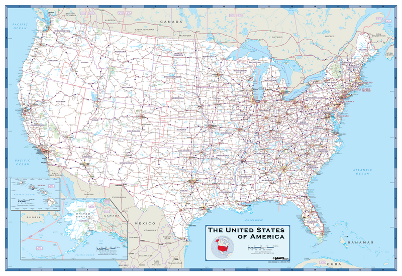 USA Highways Wall Map Maps.com