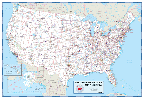 USA Highways Wall Map Maps.com